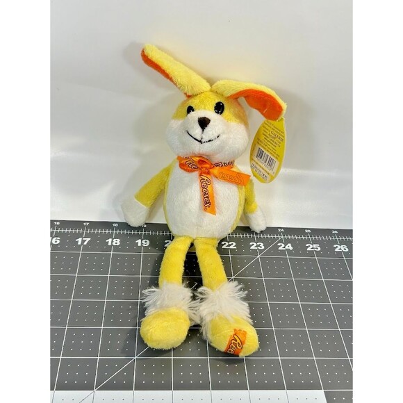 2 Reese's Yellow & Brown Bunny Rabbit Plush Floppy Ears Peanut Butter Sings 9" - Picture 6 of 16